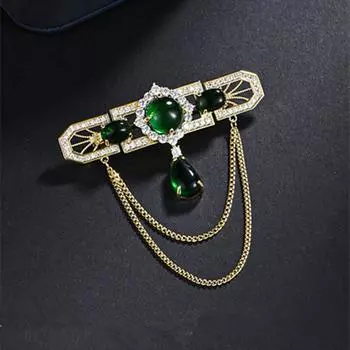 Винтажная мода Атмосферная брошь-цепочка с кисточками Элегантная роскошная корсажная одежда Брошь-блейзер