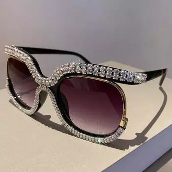 Винтажная мода большие солнцезащитные очки с совой и бриллиантами оправа для женщин модные очки люксовый бренд дизайнер ретро очки
