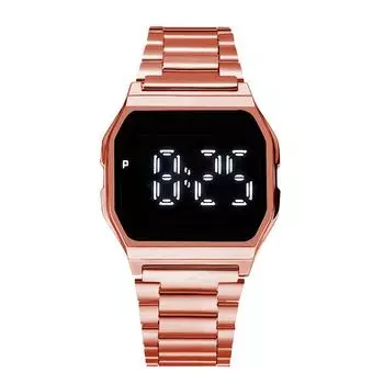 Винтажная мода для женщин и мужчин с сенсорным экраном, золотые унисекс водонепроницаемые часы, уникальные