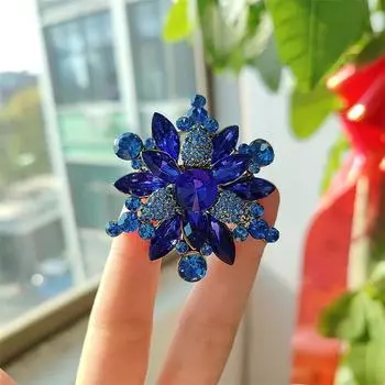 Винтажная мода геометрическая стеклянная брошь сплав горный хрусталь брошь пальто булавка аксессуары