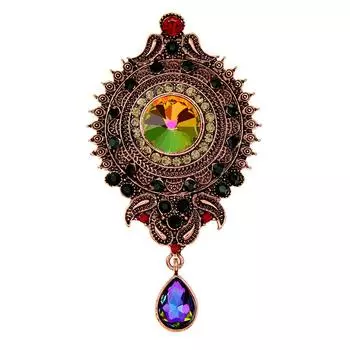 Винтажная мода придворный барокко брошь тренд темперамент женская одежда корсаж украшение булавка красный