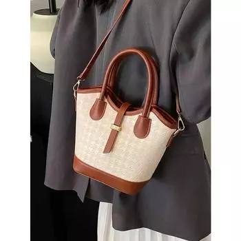 Винтажная мода сумки-ведра женские текстурированные ломаные линии пригородные сумки через плечо осенние женские маленькие сумки