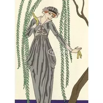 Винтажная Мода Вечернее Платье Костюм Женщина Постеры и Принты Холст Картина Настенное Искусство Картина для Гостиной Домашний Декор Cuadros 21cm30cm NoFrame