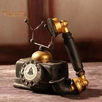 Винтажная модель телефона из смолы, миниатюрный ремесленный реквизит для фотосъемки, бар, живой город, модный домашний декор one size