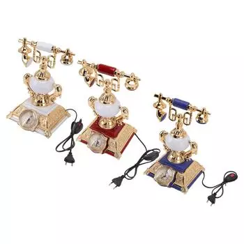 Винтажная модель телефона, настольная лампа, функция будильника, простая сборка, декоративная модель телефона для дома 8178 1