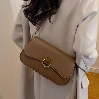 Винтажная модная женская сумка через плечо осень-зима шикарная универсальная мини-квадратная сумка с текстурой женская сумка через плечо (20cm<Max Length<30cm)