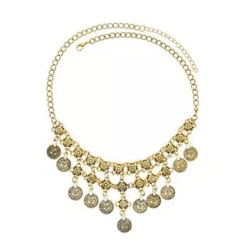 Винтажная монета Женское ожерелье кисточка Богемные этнические подвески Цепи Чокеры Ожерелья Заявление Цыганские турецкие ожерелья Feminina