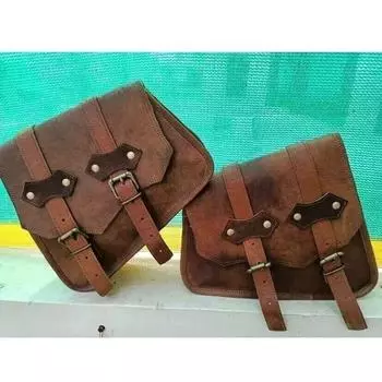 Винтажная мотоциклетная седельная сумка из козьей кожи с поворотным рычагом и передней вилкой, сумка для инструментов коричневый