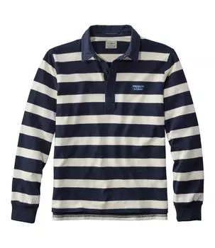 Винтажная мягкая полосатая рубашка US Fit Regular L Classic Blue 1000222503 [LLB] Мужская регбийная рубашка, темно-синяя/парусина