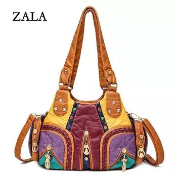 Винтажная мягкая сумка через плечо из искусственной кожи, женская сумка большой емкости, сумка через плечо 30*12*22cm дубильная кора