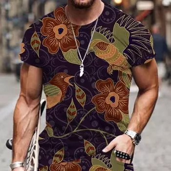 Винтажная мужская футболка большого размера с 3D принтом, повседневная летняя уличная одежда с короткими рукавами, модная мужская одежда, футболки, топы XS