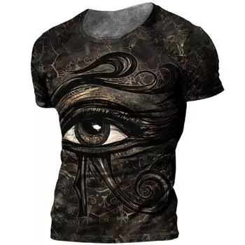 Винтажная мужская футболка, новая одежда с круглым вырезом и короткими рукавами, одежда больших размеров, повседневная футболка с древнеегипетским принтом, мужская футболка Camisa XL
