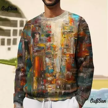 Винтажная мужская футболка Ретро-толстовки Большие футболки с длинным рукавом Пуловеры с круглым вырезом Зимняя одежда Уличные мужские толстовки 6XL