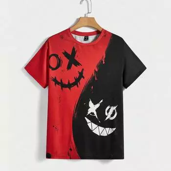 Винтажная мужская футболка с мультяшным графическим принтом, повседневный свитер с круглым вырезом, спортивная уличная одежда, дизайнерская летняя одежда, футболки 2XL