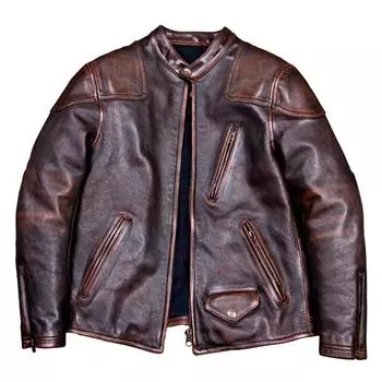 Китайский размер винтажная мужская натуральная кожаная куртка Tea Core толщина коровьей кожи 1,6 мм дубленая масляная вощеная натуральная кожаная куртка тяжелая толстая S
