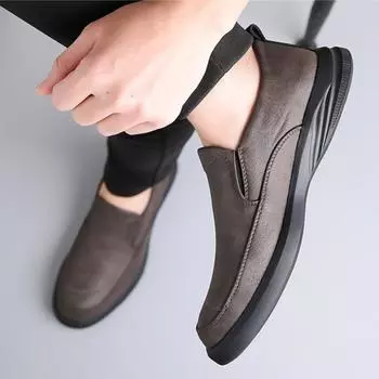 Винтажная мужская обувь из натуральной кожи. Деловая и офисная одежда. Лоферы. Черные мужские повседневные туфли на плоской подошве для туризма. Коричневые оксфорды. 38 коричневый