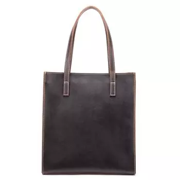 Винтажная мужская сумка Crazy Horse из натуральной кожи, сумка из коровьей кожи, большая вместимость, кожаная сумка для переноски темно-коричневого