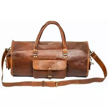 Винтажная мужская сумка-тоут из натуральной кожи, дорожная спортивная сумка, отличная сумка 25 X 9 X 9 in коричневый