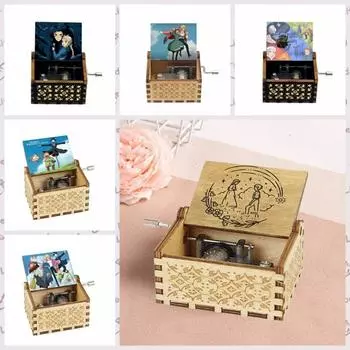 Винтажная музыкальная шкатулка «Ходячий замок Хаула», украшения для музыкальной шкатулки, музыкальная шкатулка с ручным управлением, музыкальная шкатулка на день рождения C