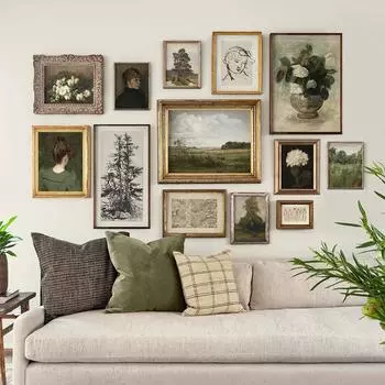 Винтажная настенная галерея, эклектичный европейский пейзаж, традиционный античный портрет, настенная живопись, холст, картина, постер, декор для гостиной 21x30cm No Framed