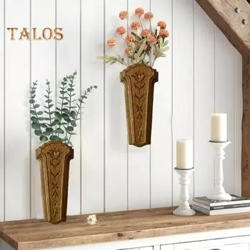 Винтажная настенная ваза из прочной смолы для дома, офиса, гостиной, настенная подвесная ваза для искусственных растений, украшение для вазы с сухими цветами 1pc