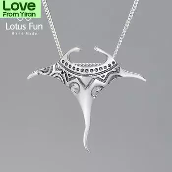 Винтажная настоящая 925 пробы серебряная подвеска в виде рыбы-манта, модные цепочки и ожерелья из 18-каратного золота для женщин, ювелирные изделия