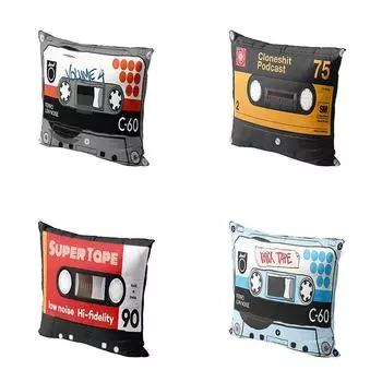 Винтажная наволочка с кассетной музыкальной лентой, забавный дизайн, чехол для диванной подушки, наволочка для свадьбы, вечеринки, спальни, домашний декор 40x40cm