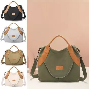 Винтажная нейлоновая сумка через плечо большой емкости для женщин зелёный