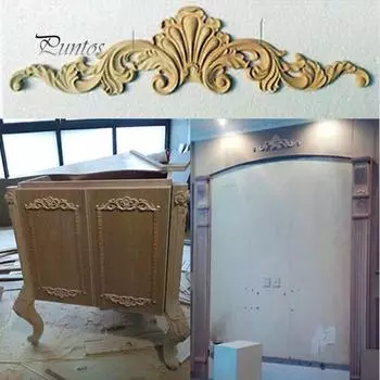 Винтажная Неокрашенная деревянная резная угловая аппликация, мебель, домашний декор, наклейка 20x5cm