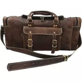 Винтажная новинка ручной работы из классической натуральной козьей кожи коричневого цвета Travel Overnight New Ba 25 in коричневый