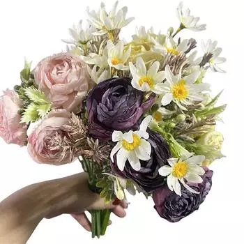 Винтажная обожженная кромка увядшей травы розы ручной цветок реквизит для съемки обеденный стол цветочное украшение искусственные цветы