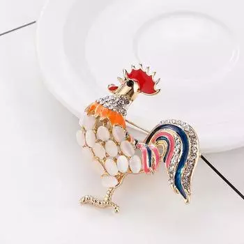 Винтажная опаловая брошь в виде петуха женская мода личность животное одежда булавка брошь аксессуары