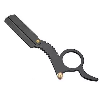 Винтажная парикмахерская прямая бритва с простым механизмом замены лезвий для бритья бороды, черная красный