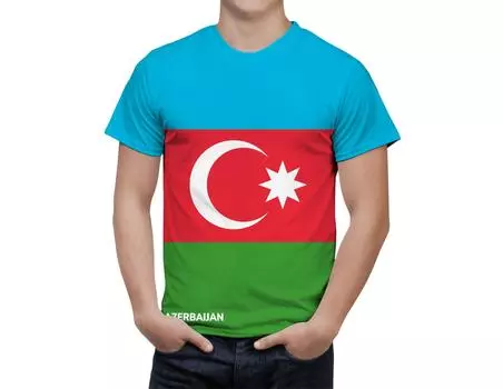 Винтажная патриотическая футболка с принтом флага Азербайджана в формате 3D, новая модная футболка с короткими рукавами в стиле хип-хоп, классные футболки в уличном стиле S небесно-голубой