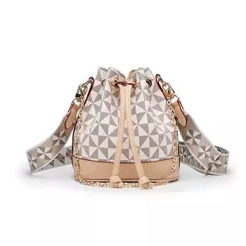 Винтажная печатная ручная сумка через плечо с шахматным узором, классическая женская сумка-ведро на одно плечо