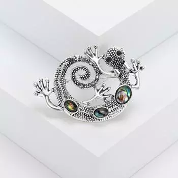 Винтажная персонализированная брошь-булавка в виде ящерицы-геккона, высококачественная брошь-булавка в виде ракушки для животных, ювелирные изделия