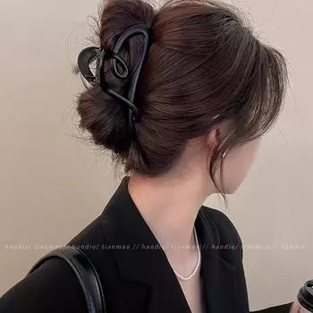 Винтажная пластиковая заколка для волос в форме сердца для женщин, держатель для волос на затылке, элегантные заколки для волос, модные аксессуары для волос