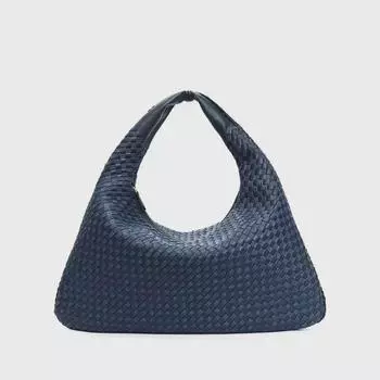 Винтажная плетеная кожаная сумка-хобо - большая женская сумка через плечо