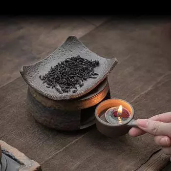 Винтажная плита для обжарки чая с позолоченной железной глазурью, нагревательная основа, теплая плита для обжарки чая, аксессуары для чайной церемонии