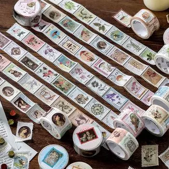 Винтажная почтовая серия Васи-лента Ретро-марки Кофейная декоративная клейкая лента Сделай сам Скрапбукинг Наклейка Этикетка