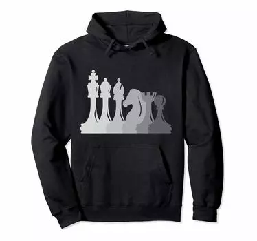 Винтажная подарочная толстовка с капюшоном для любителей настольных игр, шахматных клубов и турниров чёрный