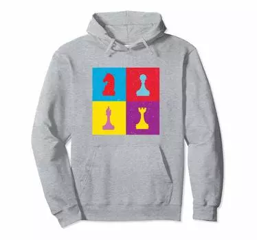 Винтажная подарочная толстовка с капюшоном для любителей настольных игр, шахматных клубов и турниров серый