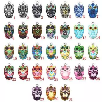 Винтажная подвеска в виде совы с цветочным узором, DIY аксессуар из сплава