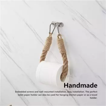 Винтажная подвесная веревка для полотенец, держатель для туалетной бумаги, домашний отель, декор для ванной комнаты, стеллаж для хранения на присоске, настенный передвижной 1pcs