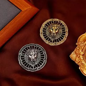 Винтажная полая золотая брошь в виде льва, модная простая брошь для мужского пальто, атмосферная брошь серебряный