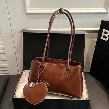 Винтажная портативная сумка Boston, женская сумка через плечо большой емкости, сумка премиум-класса для поездок на работу и подмышки красный