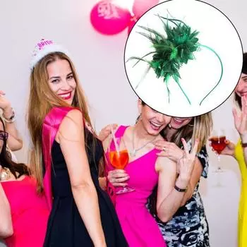 Винтажная повязка на голову с перьями, элегантная тканевая повязка с цветком для женщин и девочек, петля для волос, свадебные аксессуары для волос, свадебная вечеринка, прическа, украшение, головные уборы чёрный