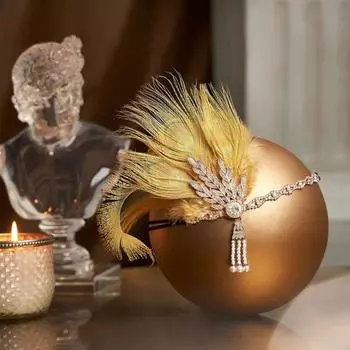 Винтажная повязка на голову с перьями 1920-х годов, маскарадная повязка на голову, модный головной убор для косплея, для женщин Style2