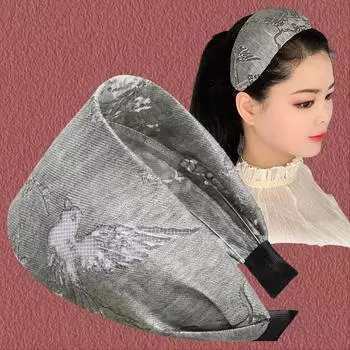Винтажная повязка на голову с широкими полями Мама Повязка для сокрытия седых волос Оригинальная противоскользящая с зубчиками Давление Аксессуары для волос Женщины