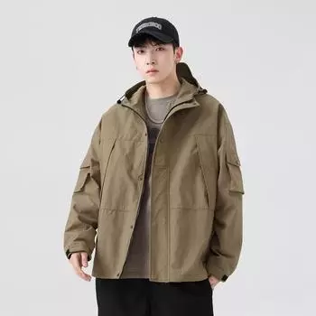 Винтажная повседневная куртка большого размера для американского альпинизма на весну и осень с капюшоном M